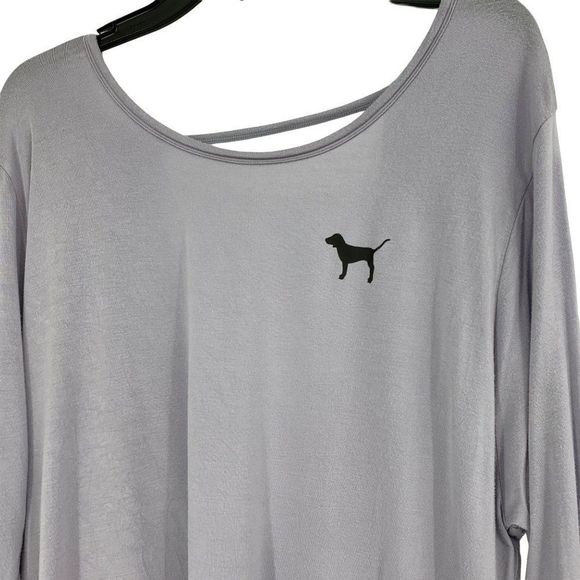 Pink super soft Size L T-shirt cut out black dog logo Womens 1911 Long Sleeve - Picture 3 of 9